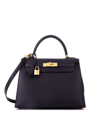 Pre-owned Pre-owned Hermes  Hermes Kelly 28 Handbag Black Epsom With Gold Hardware