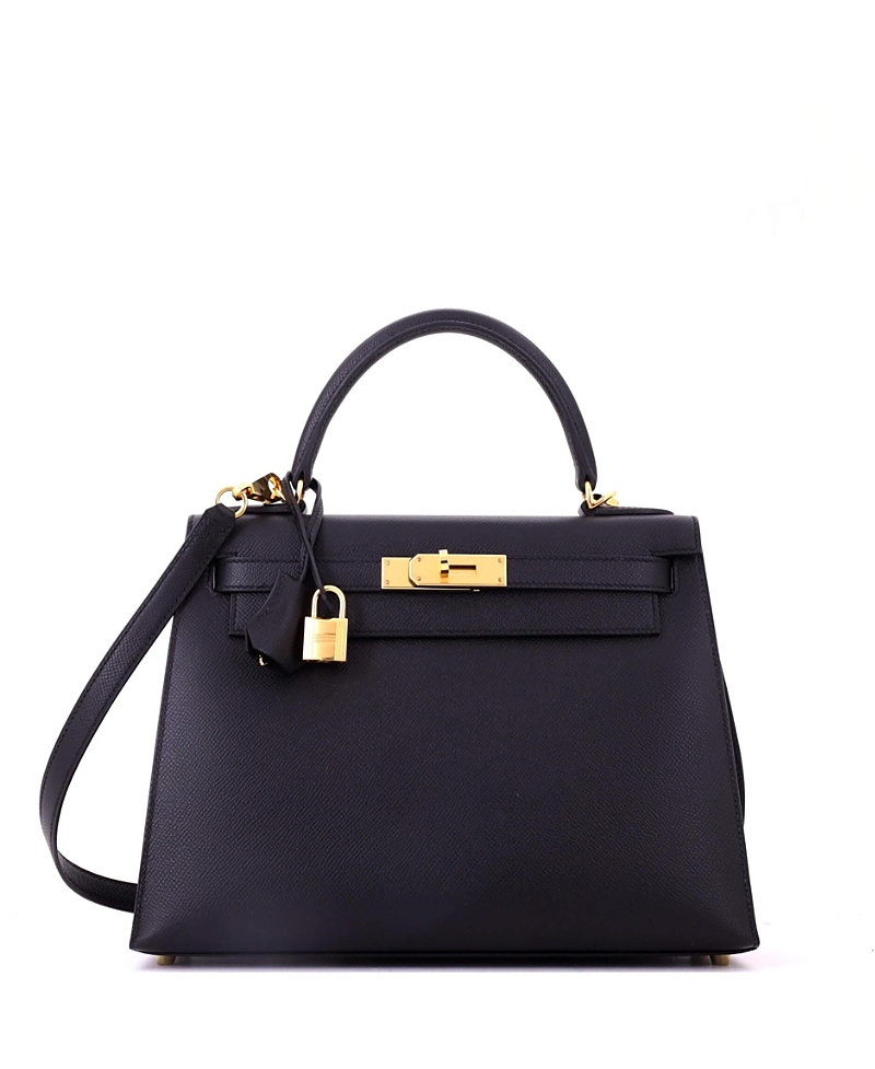 Pre-owned Pre-owned Hermes Hermes Kelly 28 Handbag Black Epsom With Gold Hardware