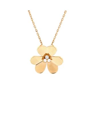  Large Frivole Pendant Necklace 18K Gold with Diamonds, 16.5"