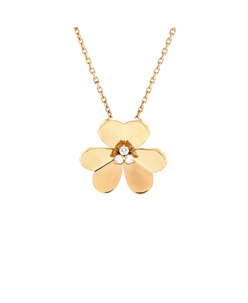 Pre-Owned Van Cleef & Arpels Large Frivole Pendant Necklace 18K Gold with Diamonds, 16.5