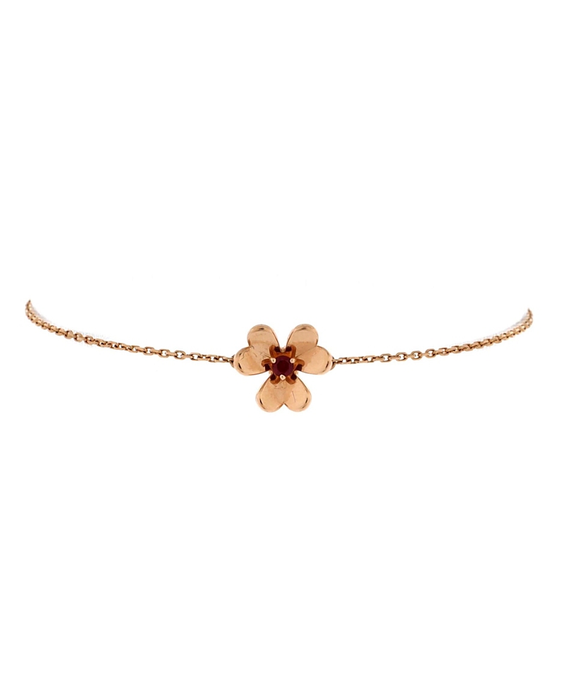 Pre-Owned Van Cleef & Arpels Mini Frivole Bracelet 18K Rose Gold with Ruby