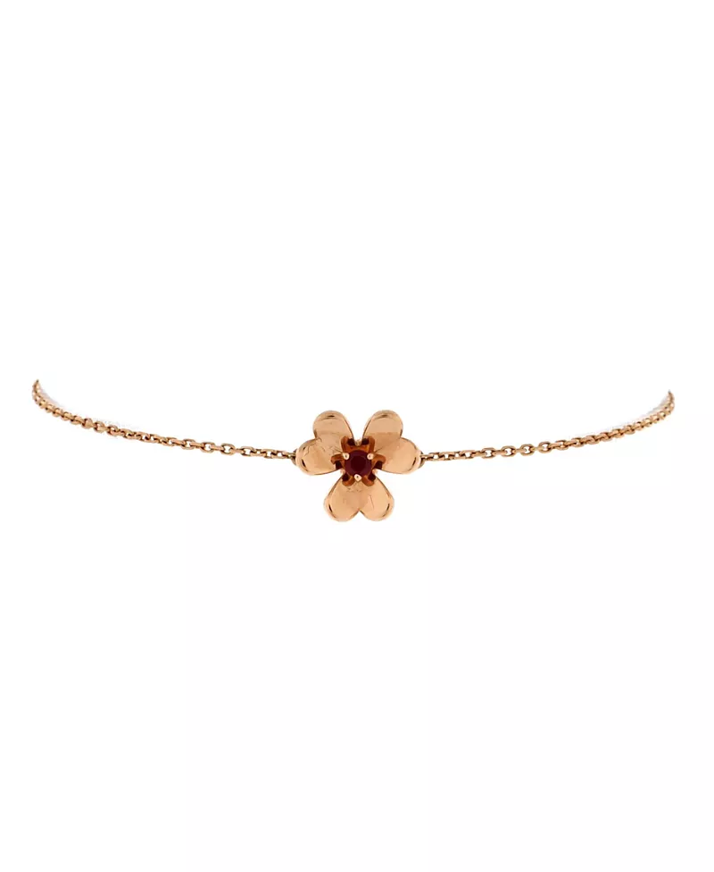 Pre-Owned Van Cleef & Arpels Mini Frivole Bracelet 18K Rose Gold with Ruby
