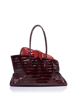 La Passeggiata Medium Crocodile Embossed Leather Handbag