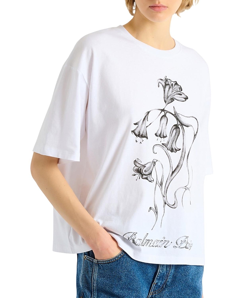 Balmain Printed Flower T-Shirt