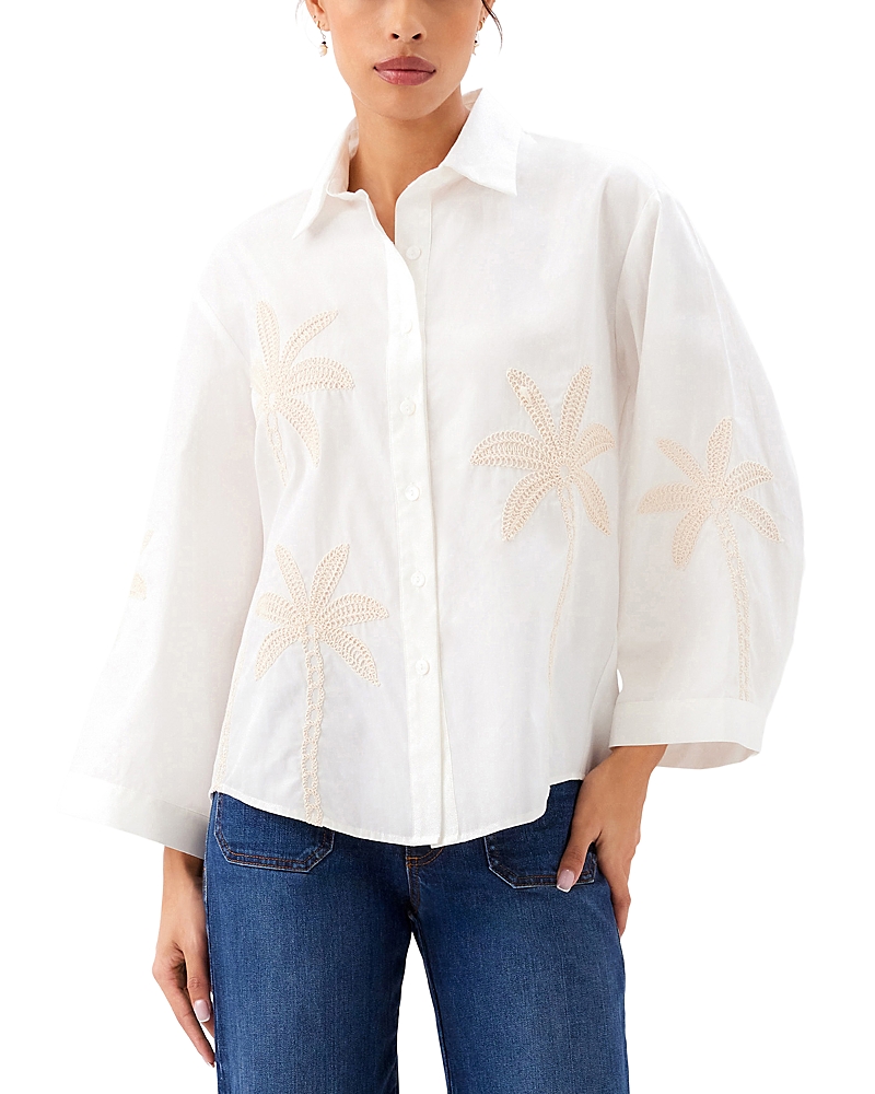 Karen Kane Embroidered Palm Tree Blouse