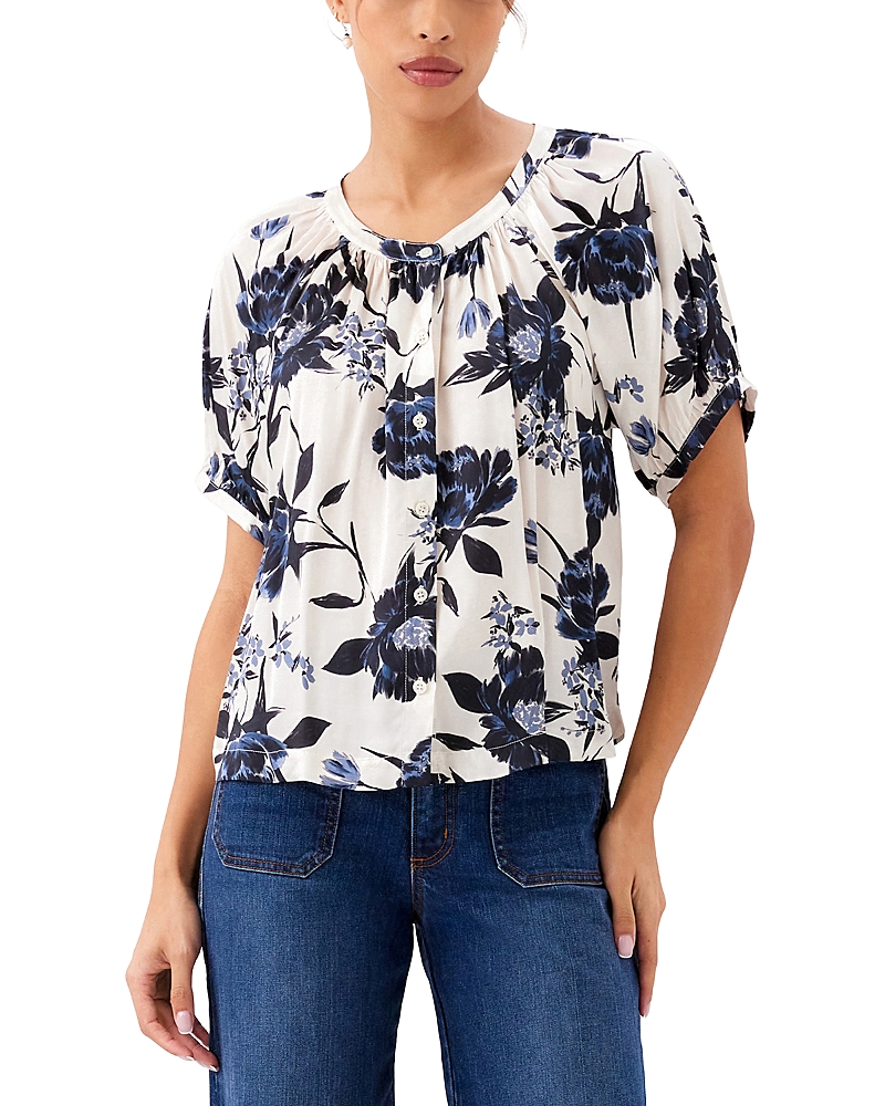 Karen Kane Satin Puffed Sleeve Blouse