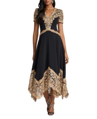  Neneh Embroidered Handkerchief Hem Midi Dress