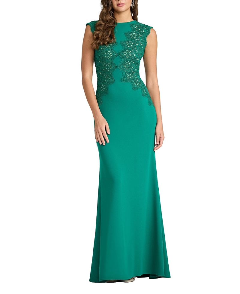 Tadashi Shoji Gant Embroidered Crepe Gown