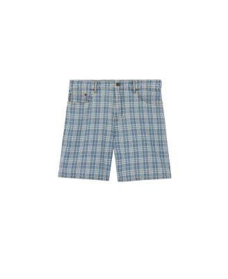  Check Denim Shorts