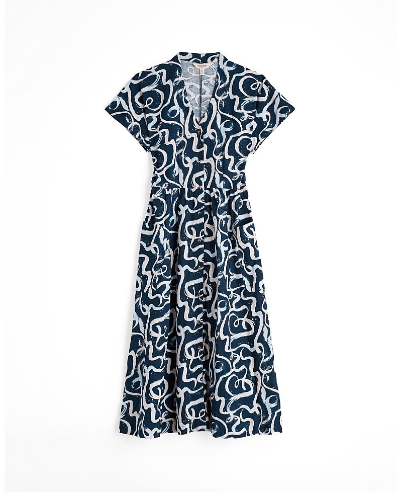 Seasalt Cornwall Fowen V-Neck Shirt-Style Midi Dress