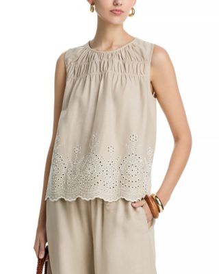 Embroidered Hem Tank 
