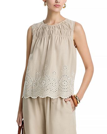 Embroidered Hem Tank