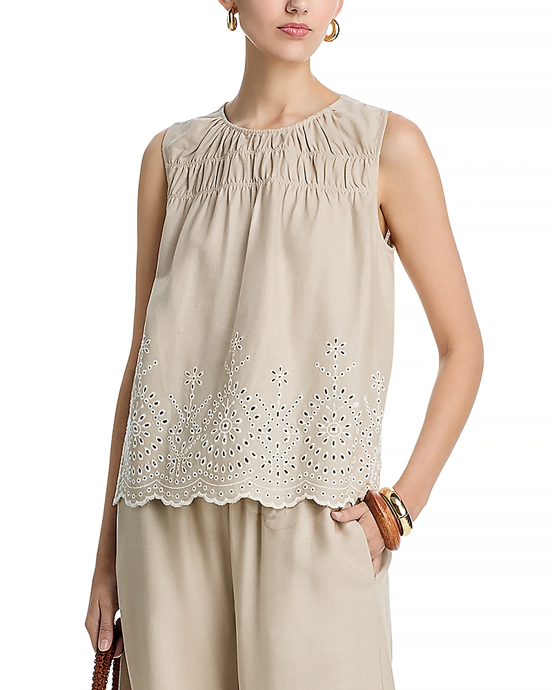 Single Thread Embroidered Hem Tank