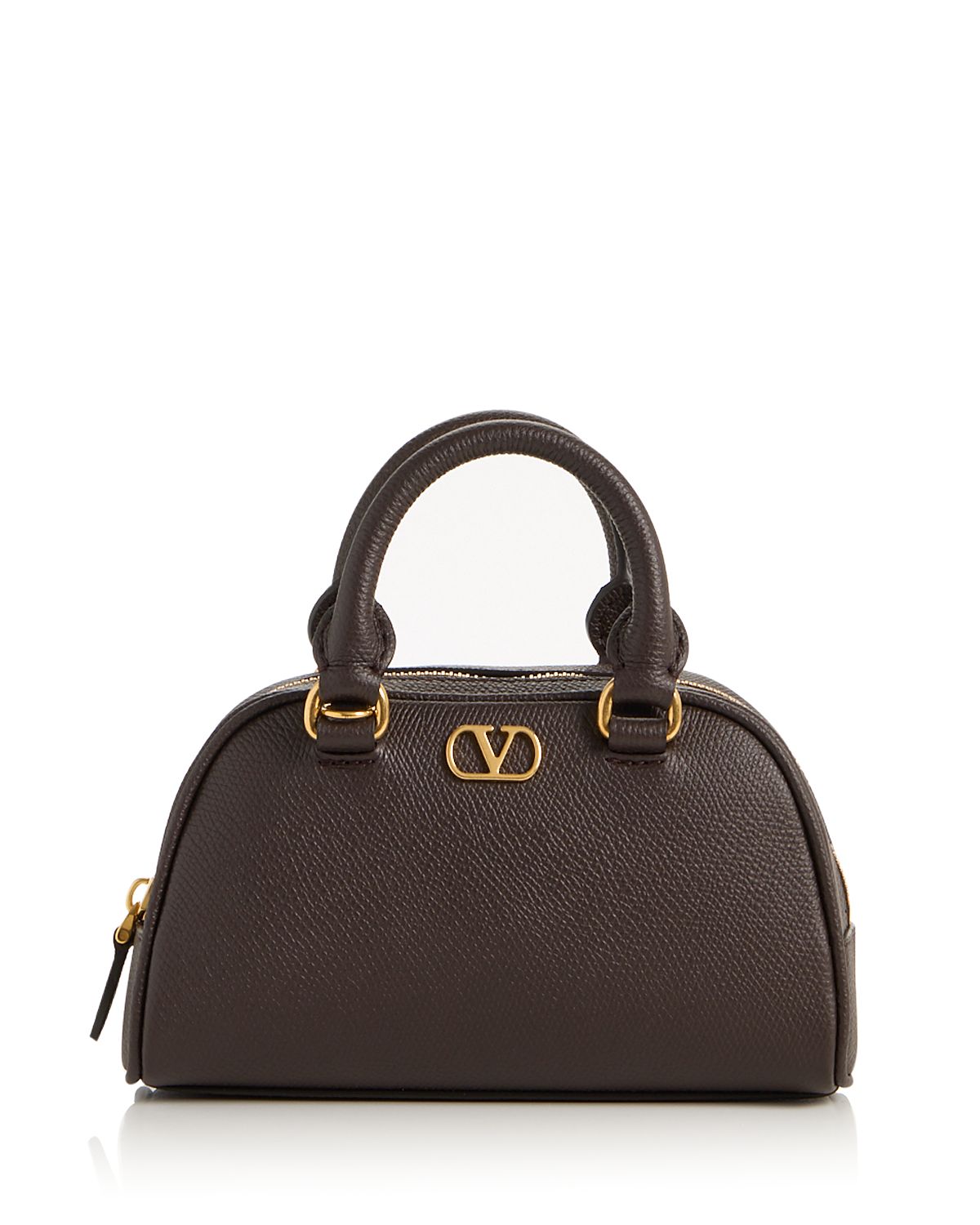 Valentino Garavani VLogo Signature Leather Bowling Top Handle Bag