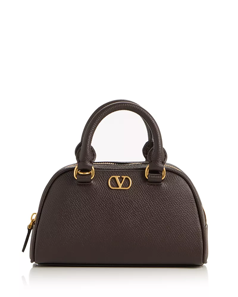 Valentino Garavani VLogo Signature Leather Bowling Top Handle Bag