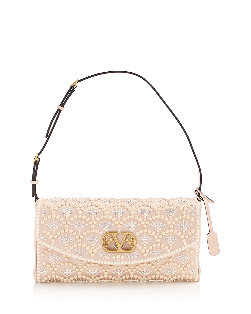 Valentino Garavani DeVain VLogo Embellished Shoulder Bag