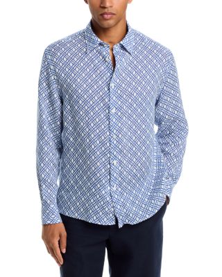 Allover Print Linen Shirt