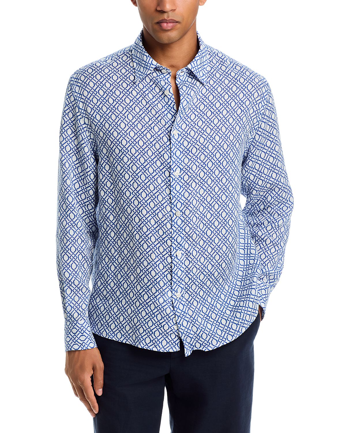 Peninsula Swimwear Allover Print Linen Shirt