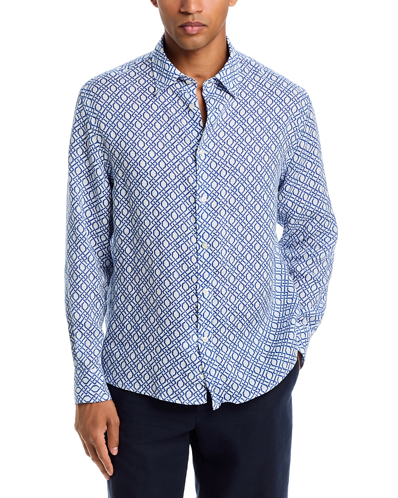 Peninsula Swimwear Allover Print Linen Shirt