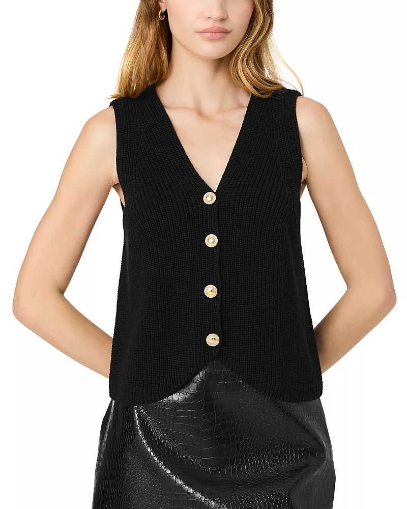 French Connection Mozart V Neck Rib Vest
