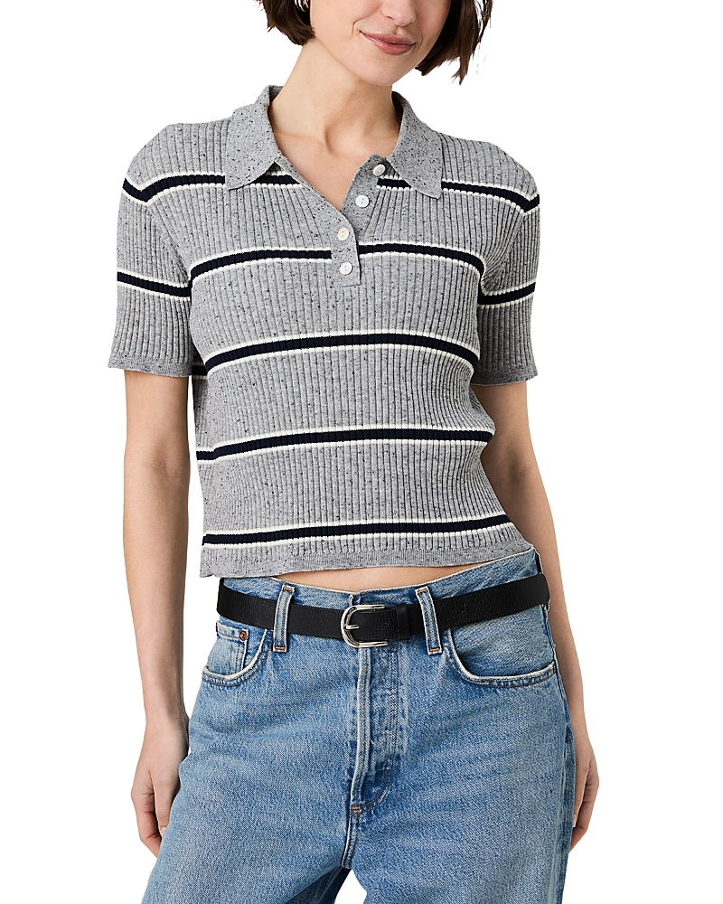 French Connection Mason Knit Varsity Stripe Polo Sweater
