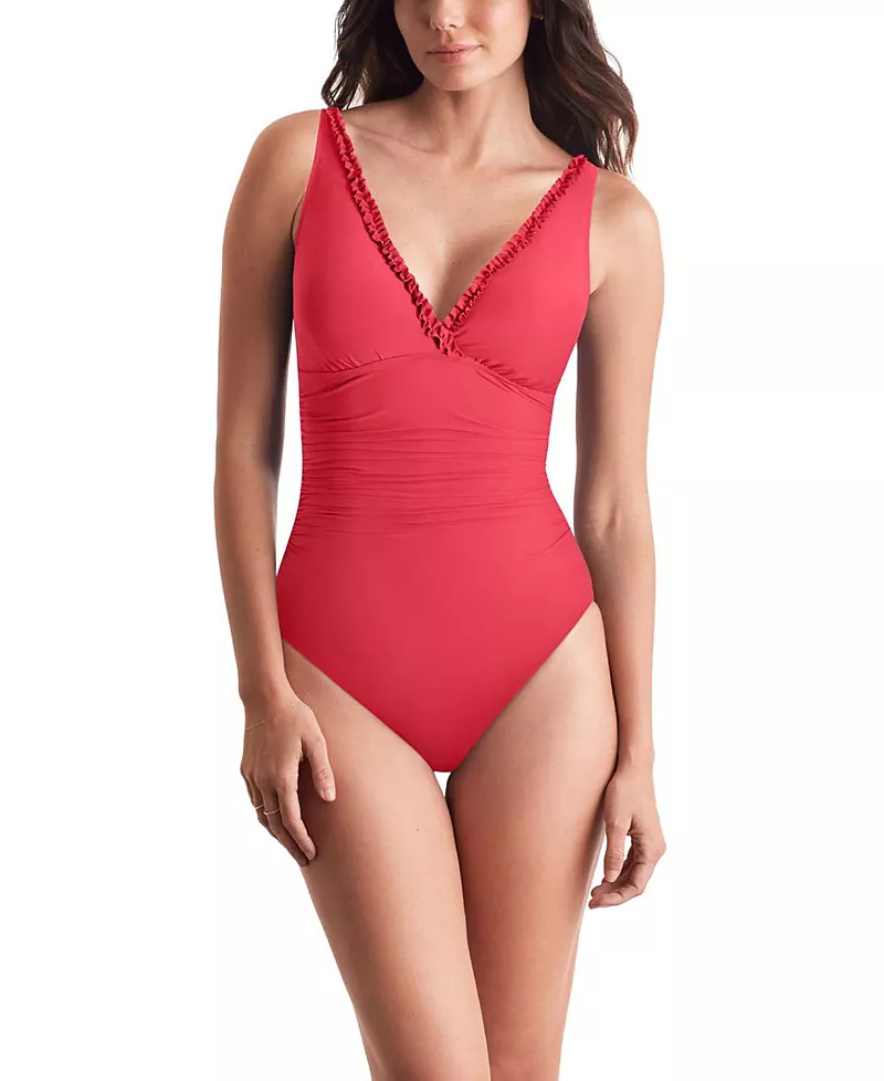Mimi Flamingo Sonny Surplice One Piece Swimsuit