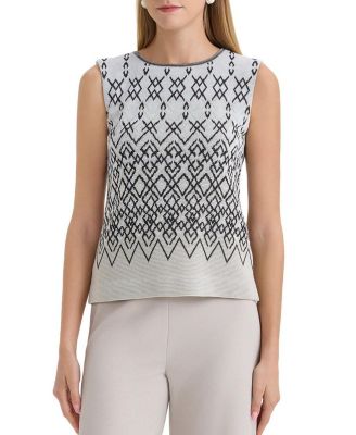 Plus Diamond Jacquard Knit Tank