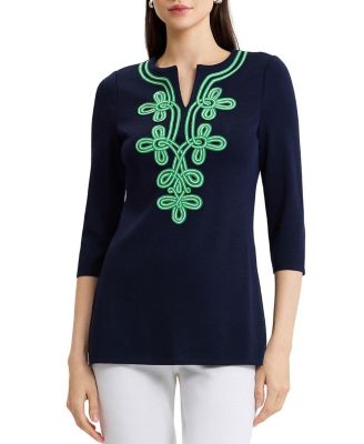  Plus Soutache Soft Knit Tunic