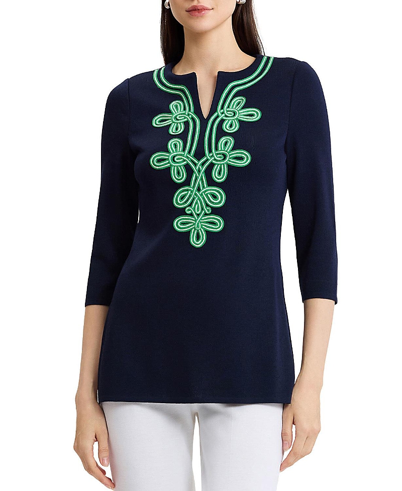 Ming Wang Plus Soutache Soft Knit Tunic