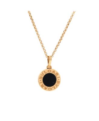  Bvlgari Bvlgari Pendant Necklace 18K Gold with Onyx, 17"