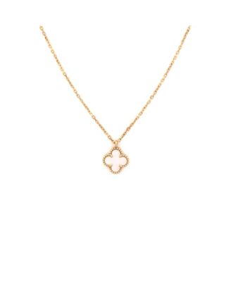  Sweet Alhambra Pendant Necklace 18K Gold and Mother of Pearl, 17.75"