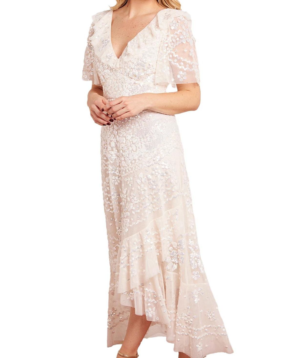 Needle & Thread Anais Sequin Frill Ankle Gown