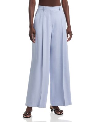 Wide Leg Pleated Trousers