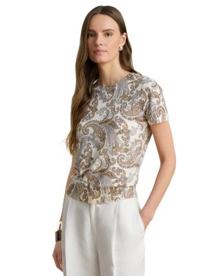 Paisley Short Sleeve Sweater