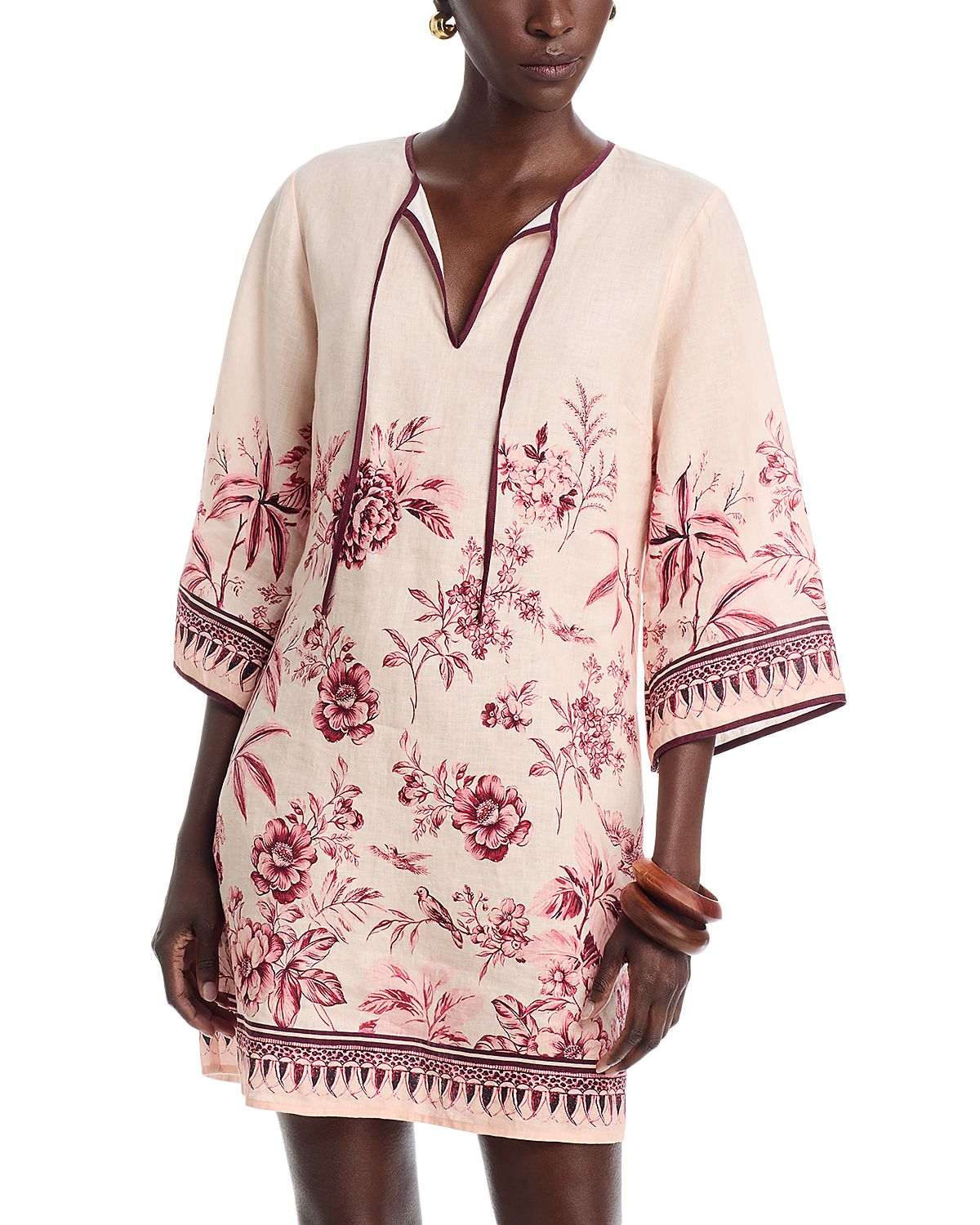 Johnny Was Yvessa Kimono Sleeve Linen Dress