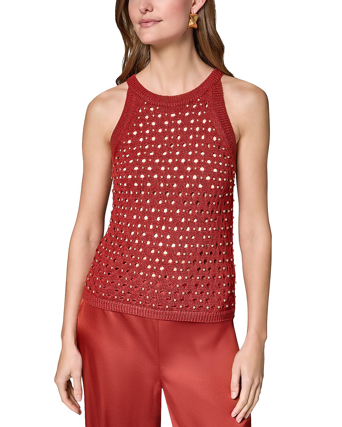 Donna Karan New York Embellished Knit Top