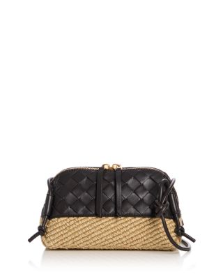 Concert Pouch Raffia & Intrecciato Leather Shoulder Bag