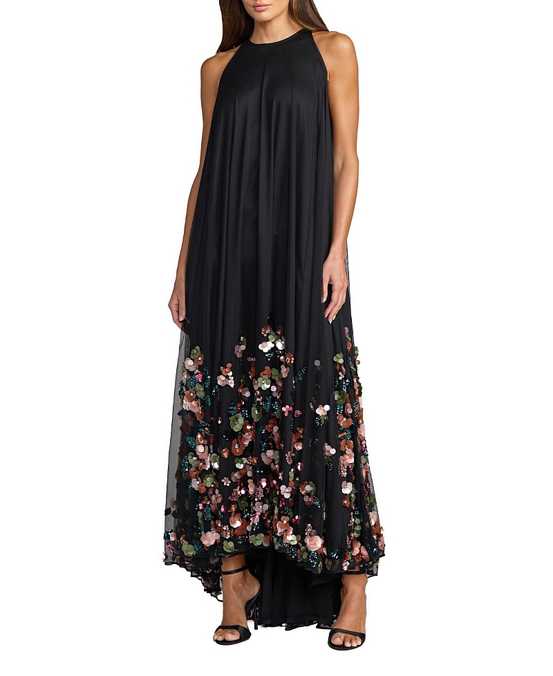 Mac Duggal Sequin Embellished Sleeveless High Low Gown