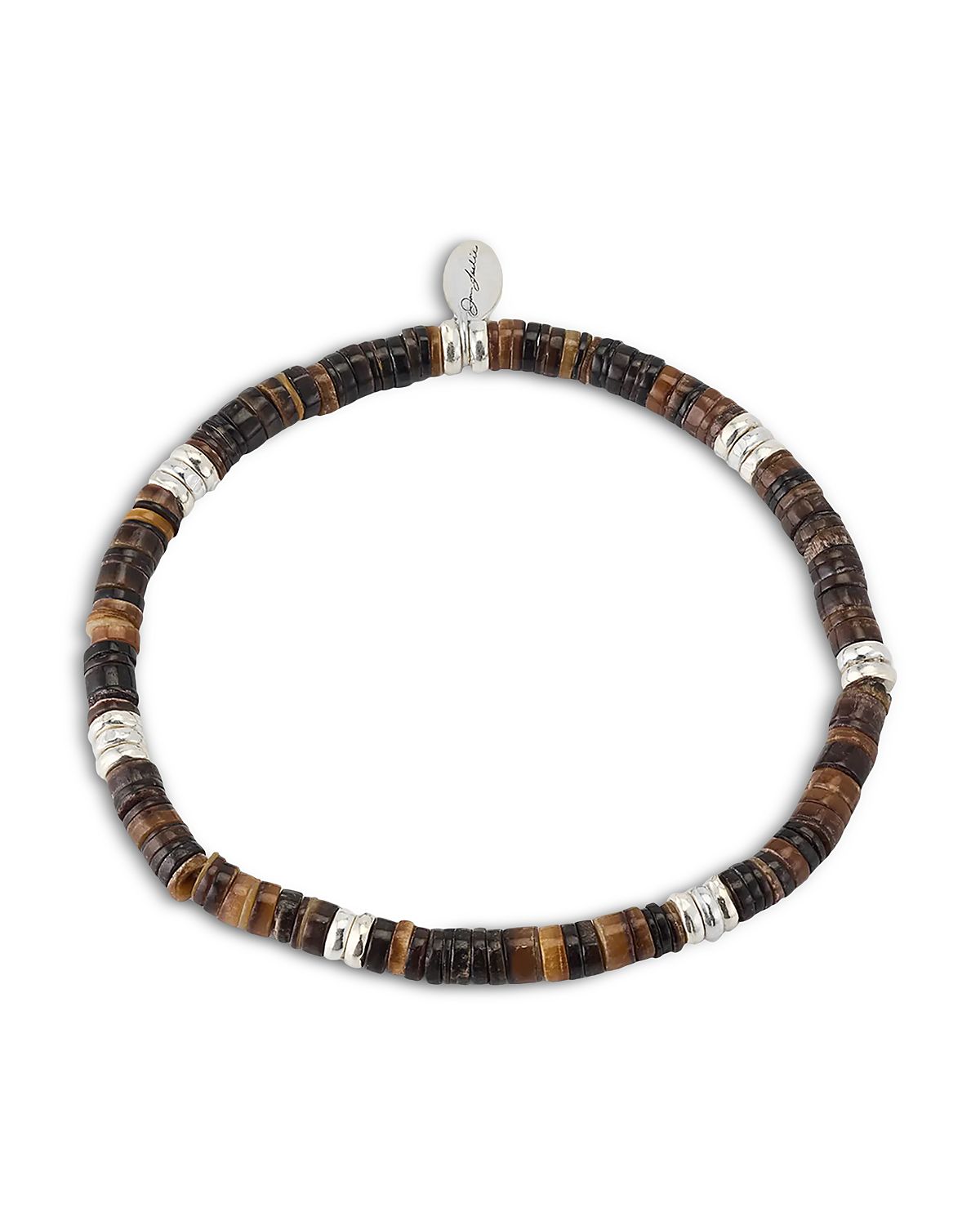Jan Leslie Heishi Shell & Sterling Silver Stretch Bracelet