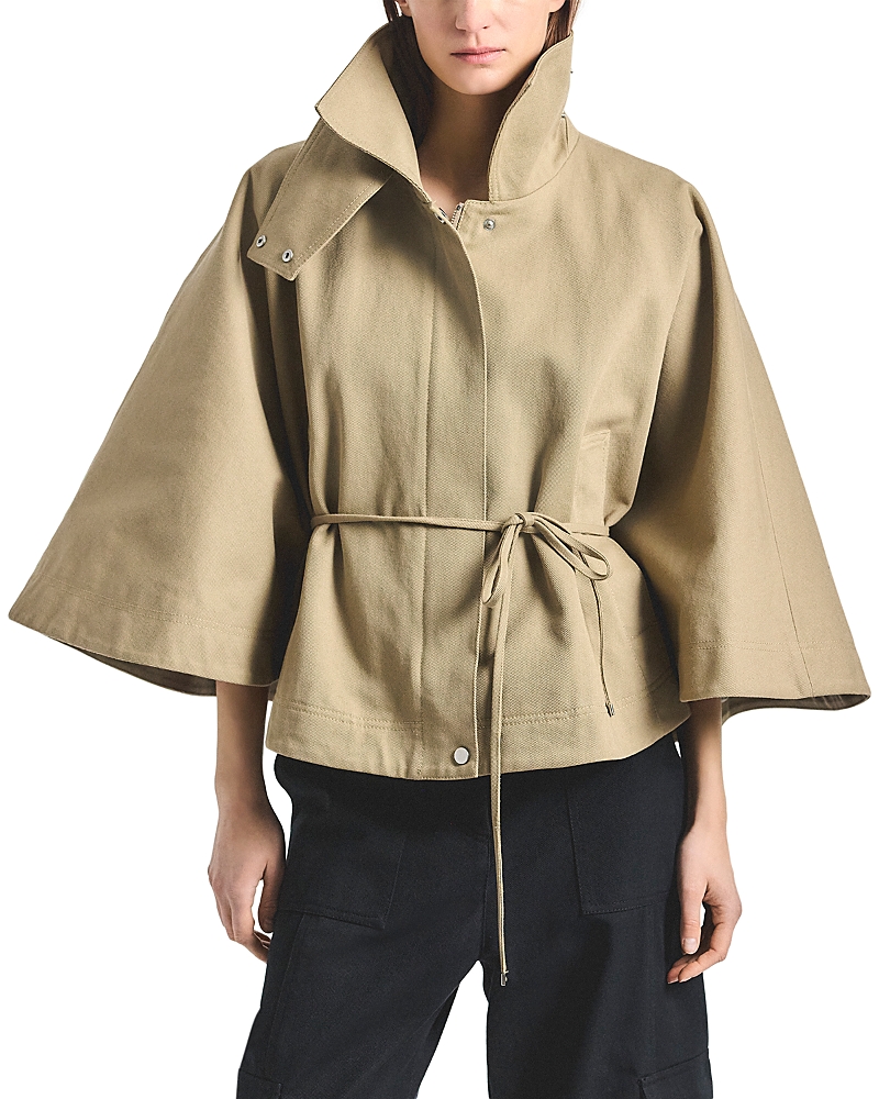 Derek Lam 10 Crosby Collins Twill Belted Capelet Jacket
