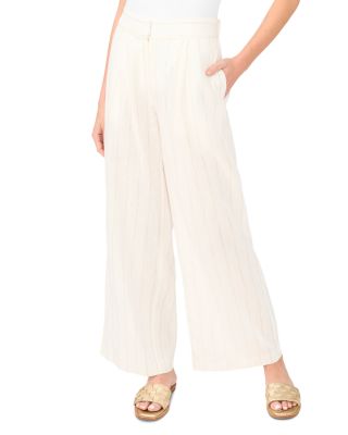 Pleat Front Wide Leg Pants