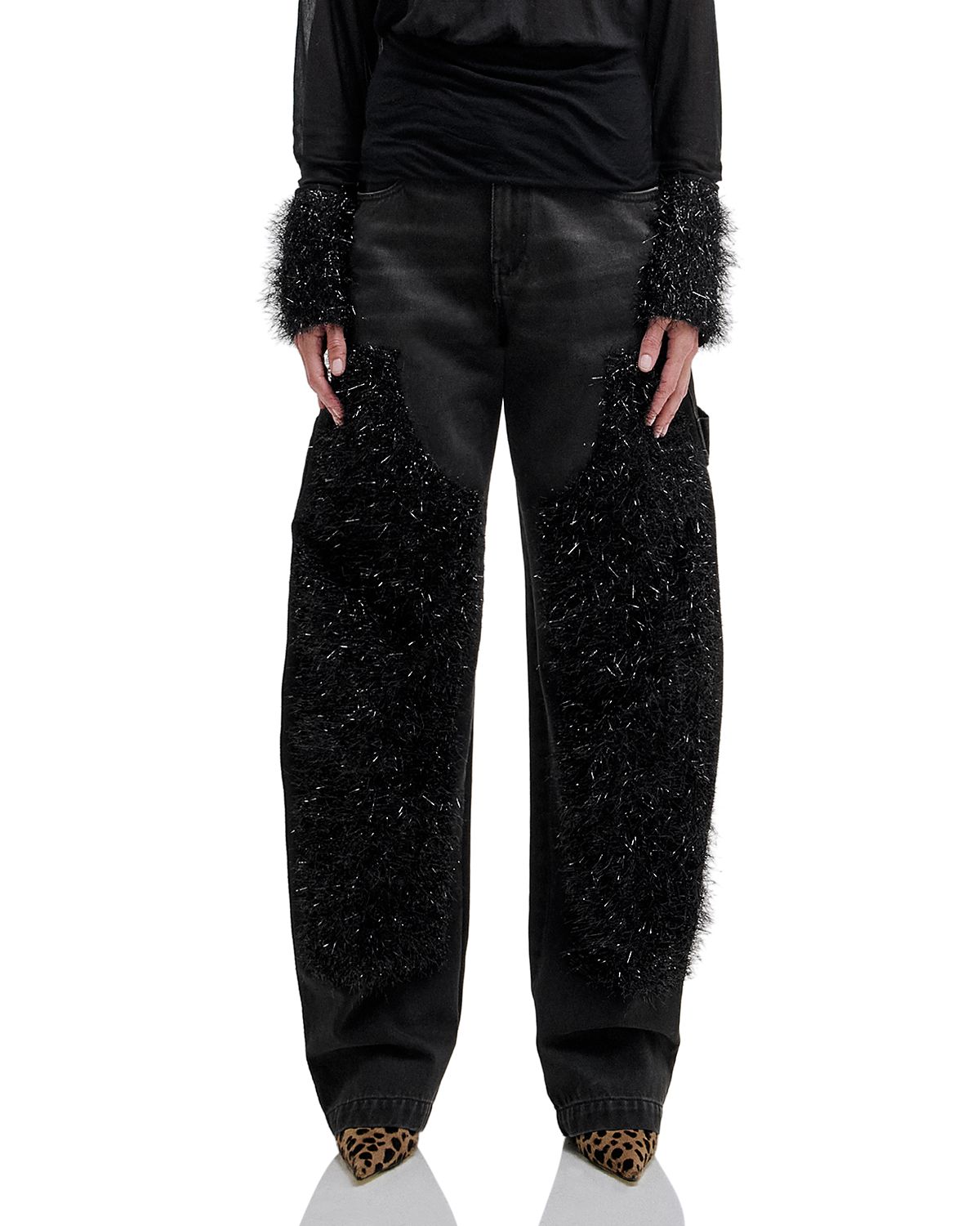 Darkpark Audry Double Knee Lurex Barrel Leg Carpenter Jeans