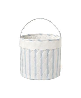 Gooselings Seaside Stripes Storage Basket In White