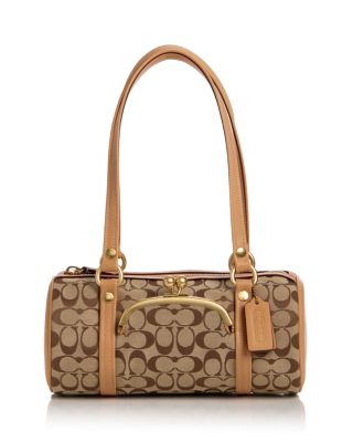 Kisslock Barrel Shoulder Bag