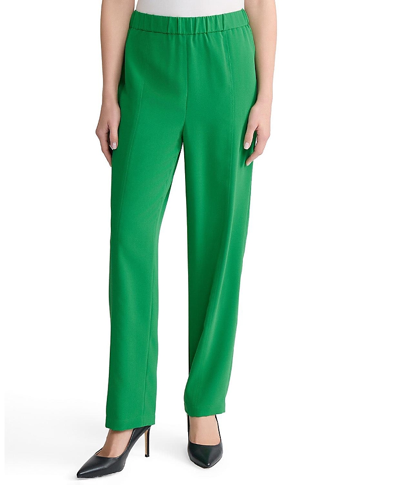 Misook Nora Straight Leg Crepe De Chine Pant