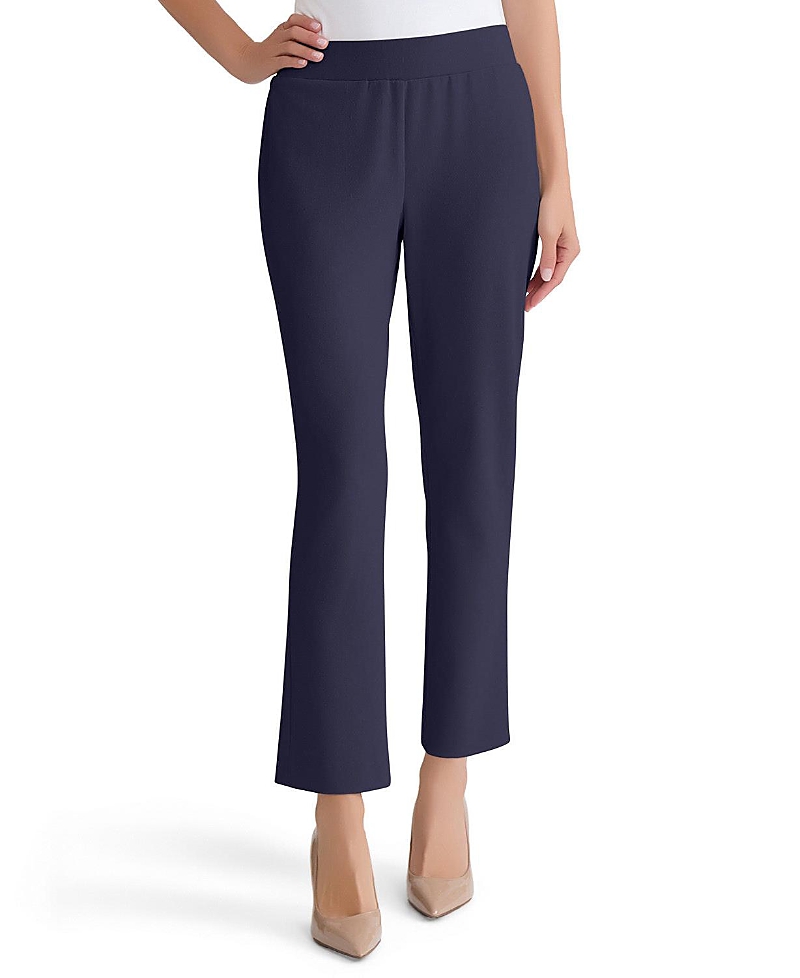 Ming Wang Plus Stretch Deco Crepe Straight Leg Pants