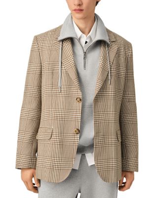 Straight Fit Single Breasted Check Jacket