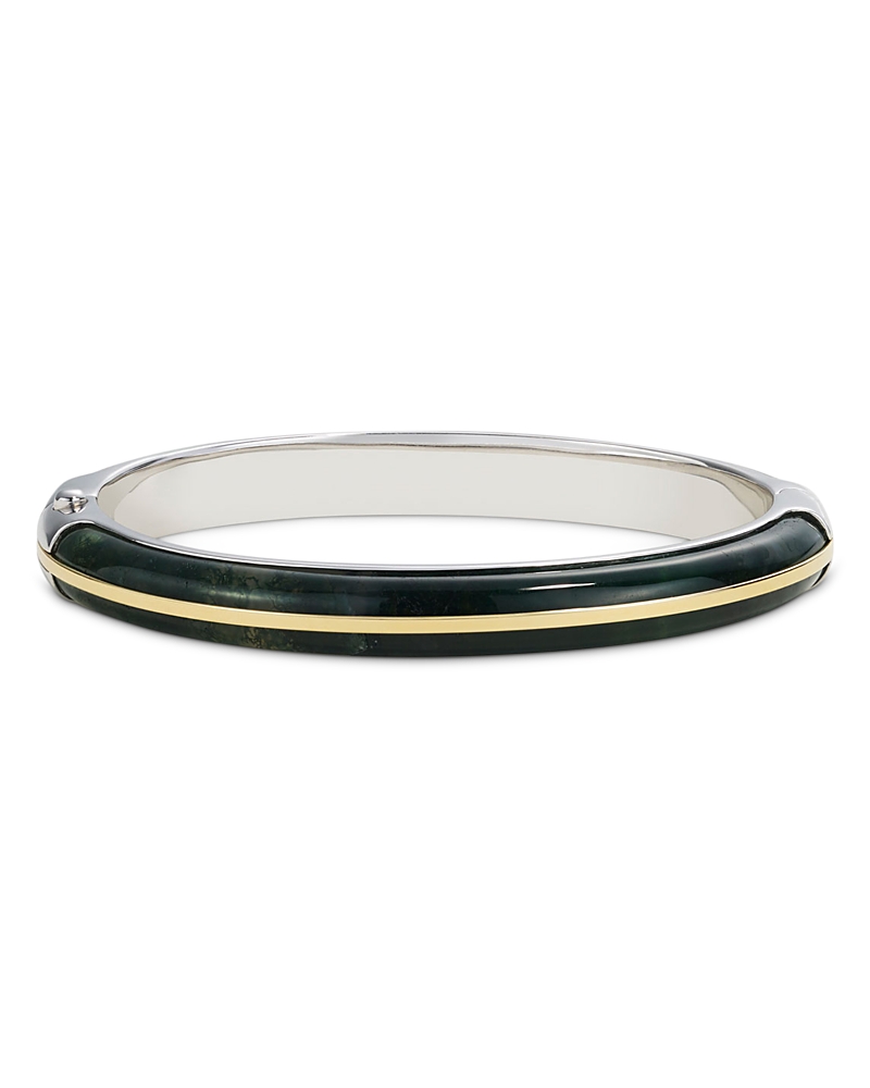 By Pariah 14K Yellow Gold & Sterling Silver Moss Agate Bangle Bracelet