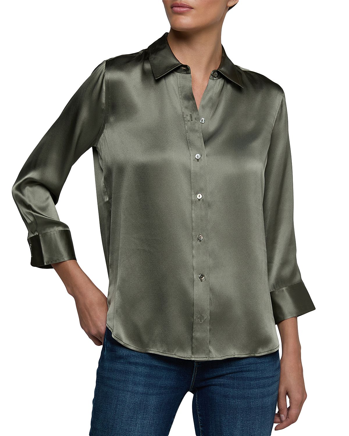 L'Agence Dani Silk Charmeuse Blouse