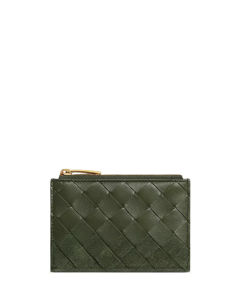 Bottega Veneta Intrecciato Leather Zip Card Case
